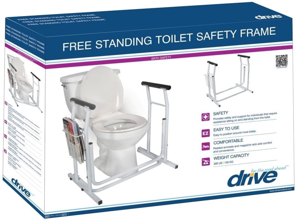 Drive Medical Toilet Safety Rail Free Standing Toilet Safety Frame