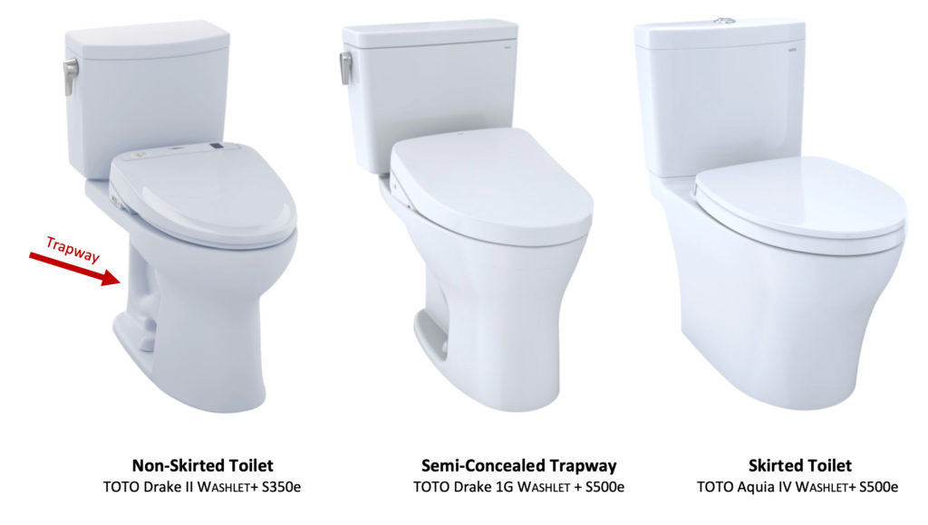 WASHLET+ Toilet Silhouettes - Skirts, Semi-Concealed, or Non-Skirted