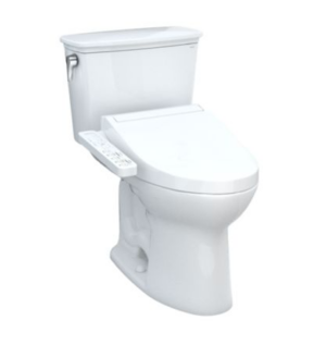 TOTO Drake Transitional WASHLET+ C2 Two-Piece Toilet and Bidet System, 1.28 GPF, Universal Height and ADA Compliant MW7863074CEFG