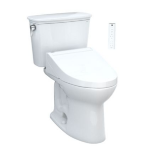 TOTO Drake Transitional WASHLET+ C5 Two-Piece Toilet and Bidet System, 1.28 GPF, Universal Height and ADA Compliant MW7863084CEFG