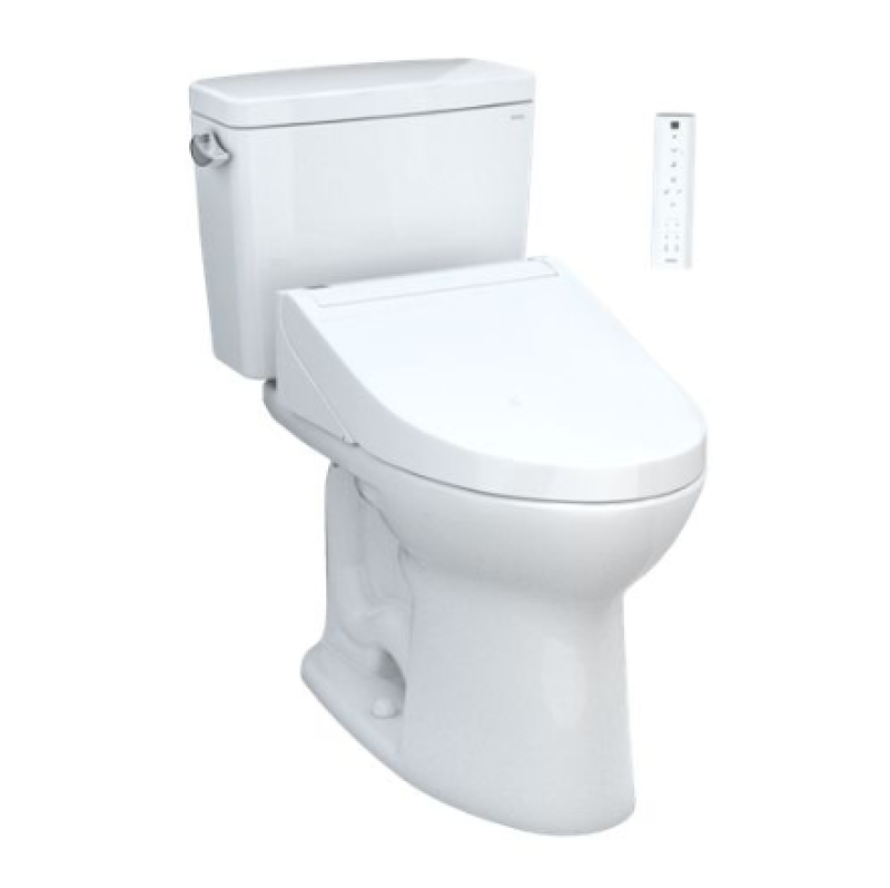 TOTO Drake WASHLET+ C5 Two-Piece Toilet and Bidet System, 1.28 GPF, Universal Height MW7763084CEFG