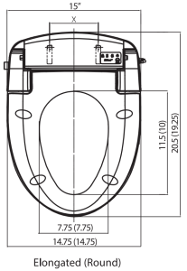 Cascade 3000 bidet seat measurements