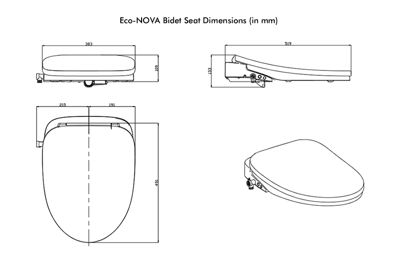 Eco Nova Bidet Dimensions