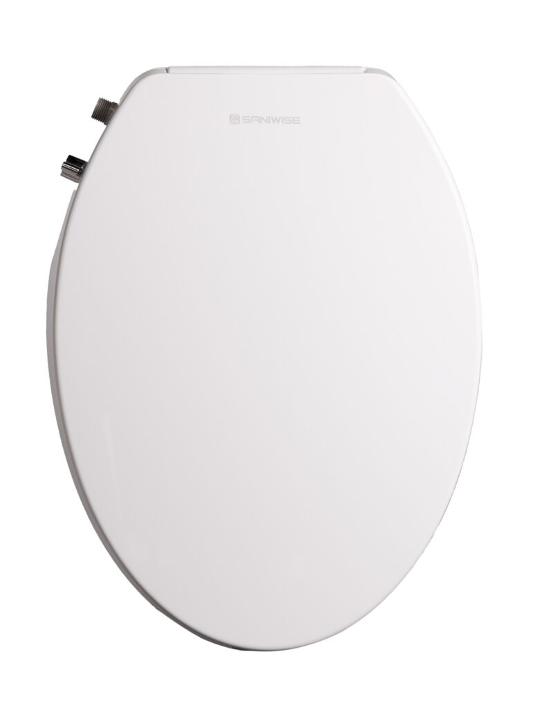 Front view of the Saniwise non-electric bidet seat