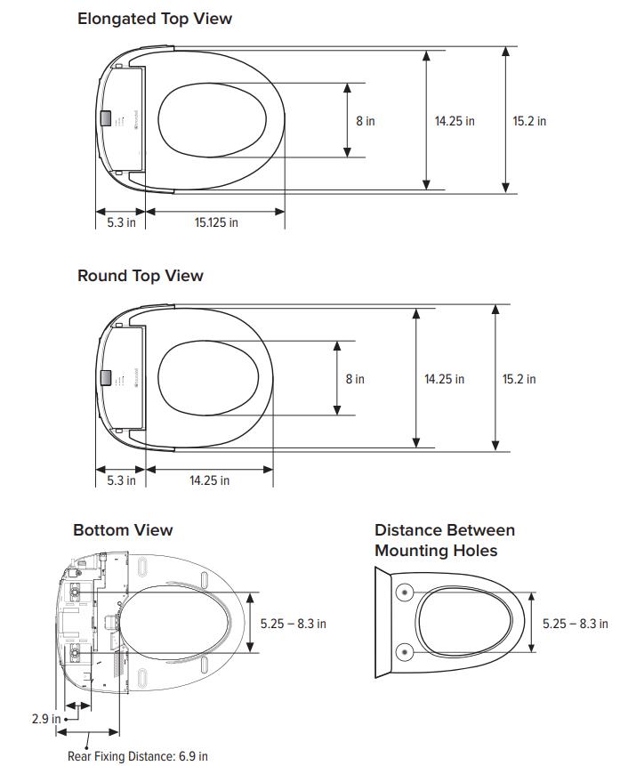 Brondell Swash 1400 Dimensions