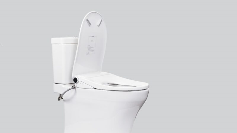 Ultra Nova Bidet Installed Lid Open