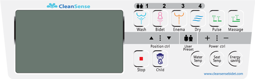 Clean Sense 1500r Bidet Remote Control Clean Sense 1500r Bidet Remote Control