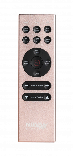 Straight-on view of the Eco NOVA Bidet Seat's wireless remote control